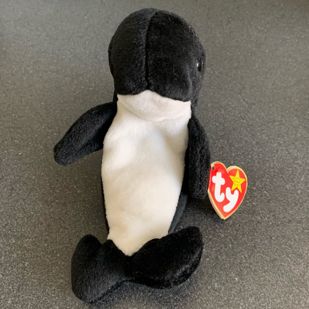 3/$12! Ty Beanie Baby - Waves the Whale - MWMT!
